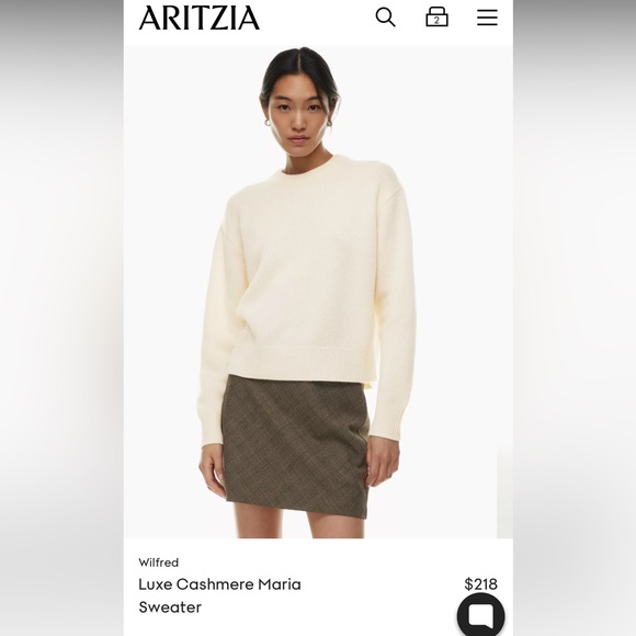 Aritzia Wilfred Luxe Cashmere Maria Sweater pink - Picture 1 of 4